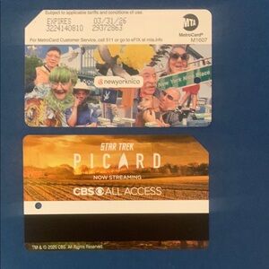 New York Nico MetroCard and Star Trek Picard Card